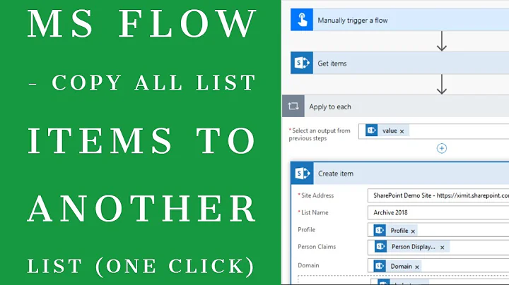 Microsoft Flow - CopyList items from one list to another list - (Update Secondary List)