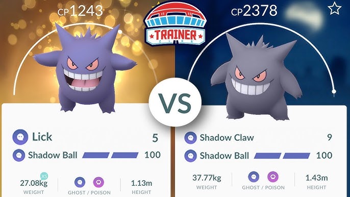 Pokemon GO - Gengar Shiny and normal - Shadow Punch / Salamence PVP