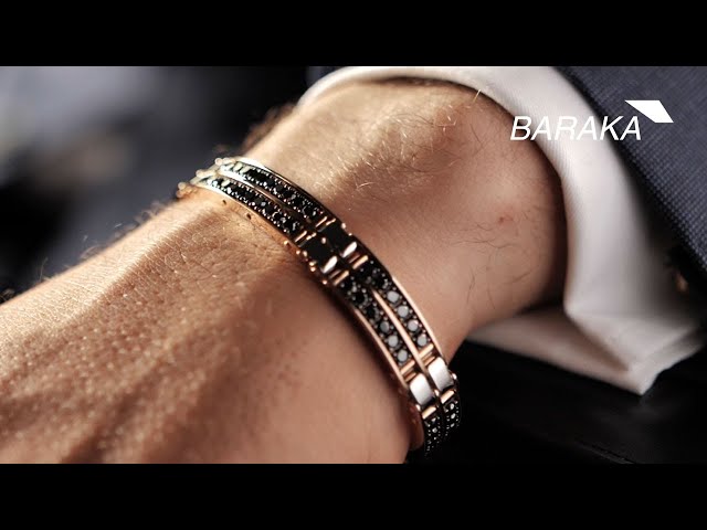 BARAKA Men's BR332211ROAC210002 316L Collection Gold White Diamonds Bracelet