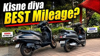 Honda Activa 125 vs Suzuki Access 125 Mileage Test 🔥 Kisne Diya Best Mileage? Motoring Daily