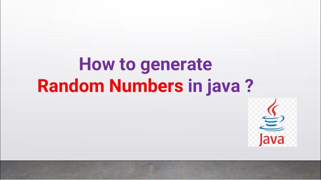 How to Genrate Random Numbers in java - YouTube