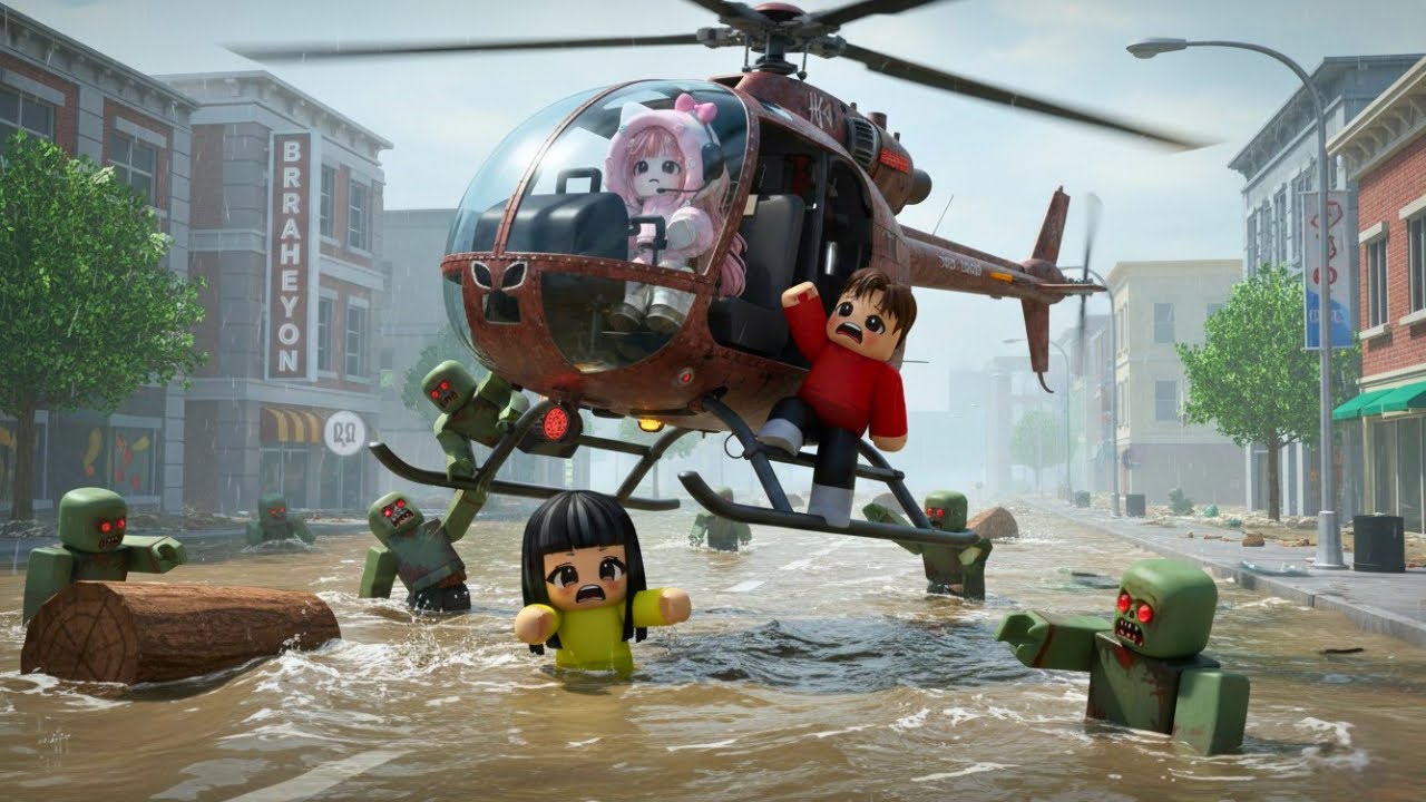 BANJIR BANDANG & WABAH ZOMBIE Menyerang Brookhaven! Bocil Yuta Mio Ketakutan | ROBLOX