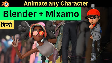 Mixamo Automatic character Rigging and Animations in Blender in Hindi