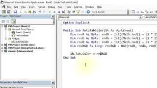 Membuat Warna Tab Worksheet Otomatis dan Custom Template pada Microsoft Excel