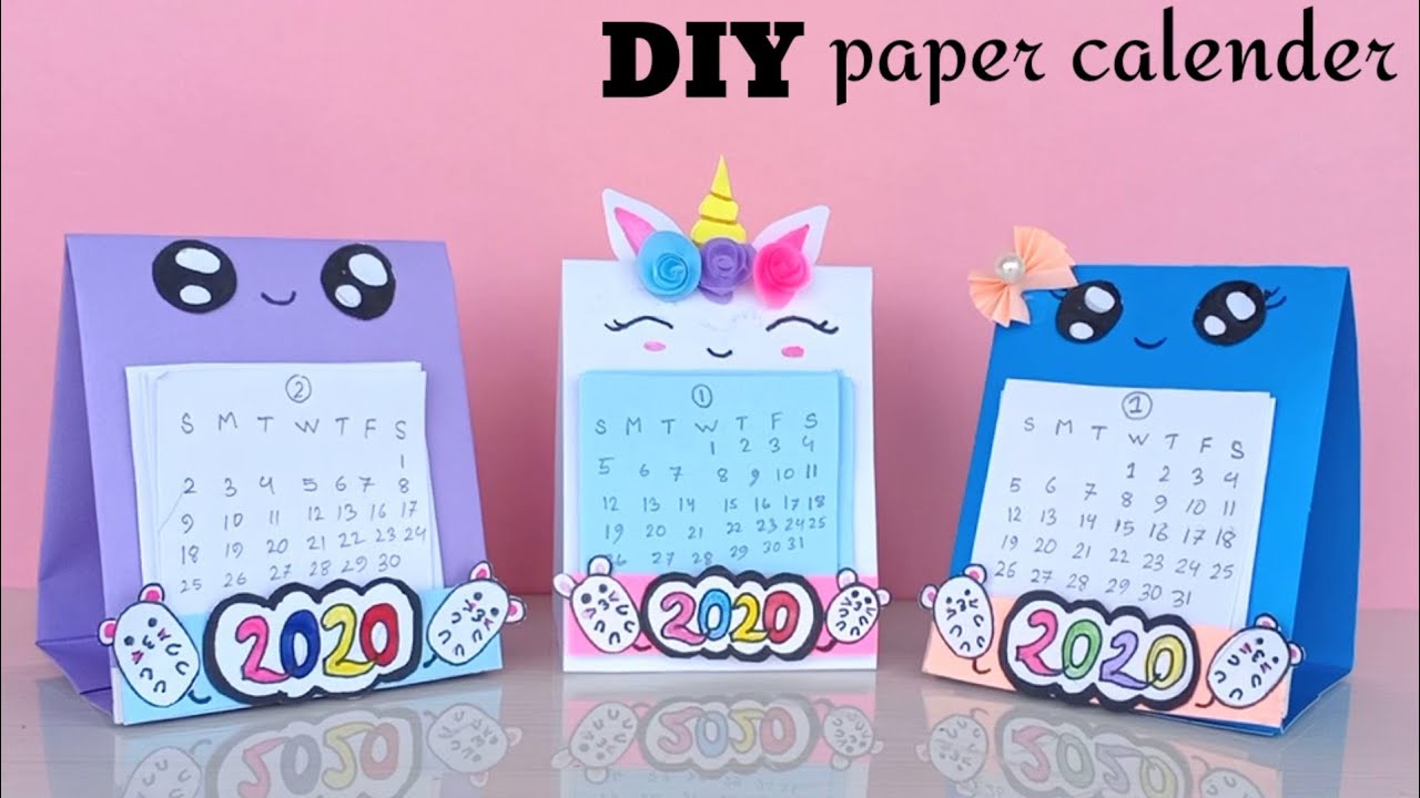 How to make a 2020 desk calendar diy calendar paper Mini calendar