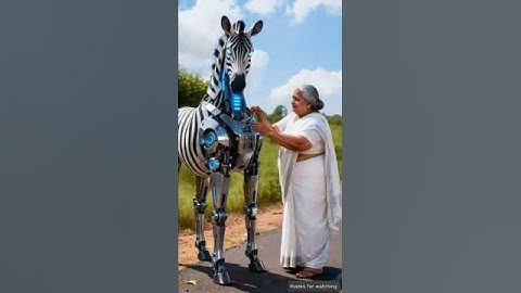 Grandmother saves Grandpa from a robotic zebra 😭 #ai #save #robot