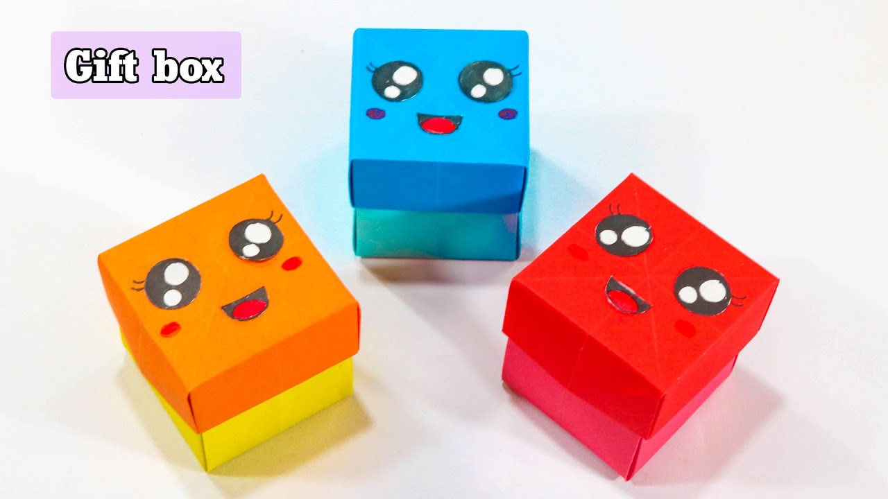How to make gift box without glue Gift box making with paper for