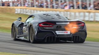 1800HP Hennessey Venom F5 - Start, Accelerations, Fly-By & Exhaust Flames!