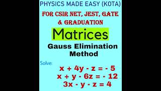 Basic operations on matrices and vectors; gaussian elimination method; linear dependence of vectors;