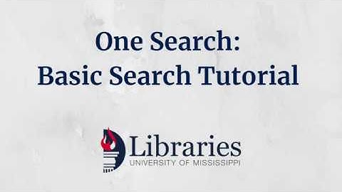 One Search: Basic Search