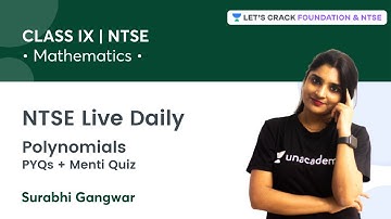 NTSE Live Daily: Math -X | Polynomials PYQs + Menti Quiz | Mathematics | Surabhi Gangwar