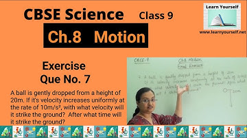 CBSE Std-9 Science Ch-8 MOTION Exe Que no.7 || Exercise Solution ||NCERT Science Class 9