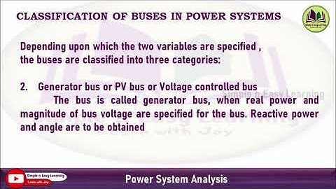 Types of Buses in Power system | Power flow analysis | Power system analysis | PSA