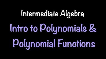 Intermediate Algebra: Introduction to Polynomials & Polynomial Functions (Video #17) | Professor V