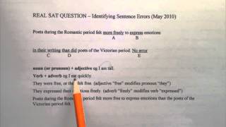 Sat Writing Identifying Sentence Errors 29 Adverb Vs Adjective Real Sat ...