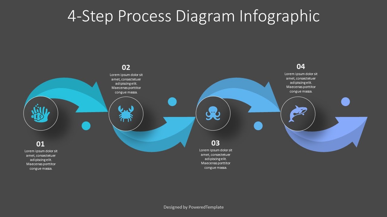 4 Stages Journey Diagram Design - Free Google Slides theme and PowerPoint template