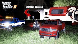 CAMPING IN HAUNTED FOREST OVERNIGHT! (BUCK GETS TAKEN) | FARMING SIMULATOR 2019