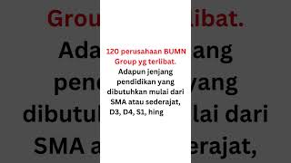 Lowongan kerja 630 posisi pada Rekrutmen Bersama Badan Usaha Milik Negara, min. lulusan SMA #shorts Lowongan kerja 630 posisi pada Rekrutmen Bersama Badan Usaha Milik Negara, min. lulusan SMA #shorts