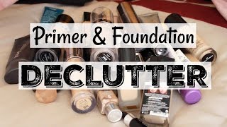 Makeup Declutter/Collection | Primers + Foundations | Katie Marie
