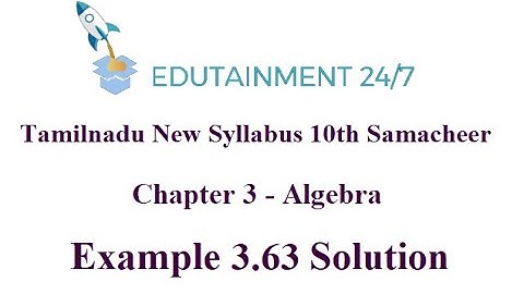 10th std Maths|Example 3.63|Matrices|Algebra|TN Samacheer Syllabus 2020|Eg 3.63|Solution
