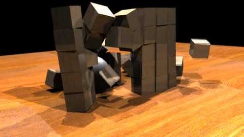 Falling boxes (Physics engine) - Made with Blender 3D