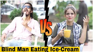 Blind Man Eating Ice Cream And Flirting With Girl Prank | @CrazyBoys468