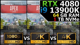 Apex Legends | 1080p vs 1440p vs 2160p | RTX 4080 | i9 13900K | 64GB RAM | 1TB NVMe