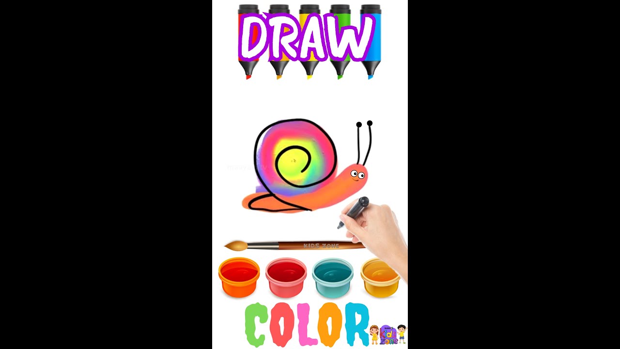 Draw & Color - #how to draw Snail - Mobile VV | #simple #Easy Drawing ...