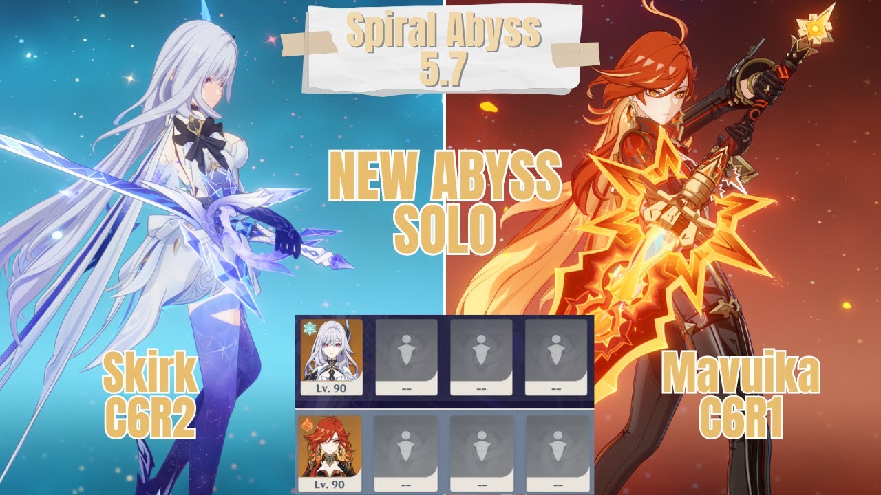 New Spiral Abyss 5.7 C6 Skirk & C6 Mavuika Solo | Genshin Impact