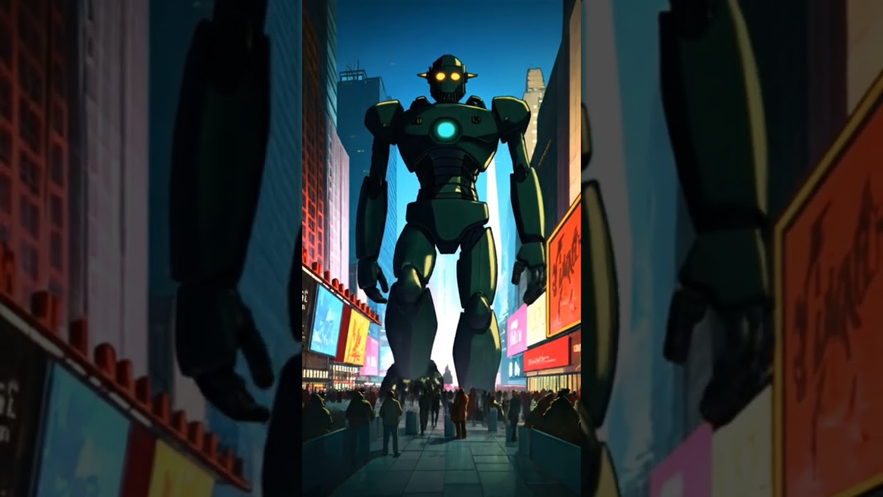 Robot walking on Timesquare street 