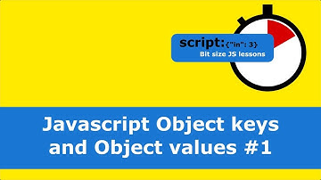 Javascript Object keys and Object values #1