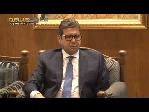 الرئيس نبيه بري مستقبلا رئيس الاستخبارات المصرية العامة اللواء حسن رشاد