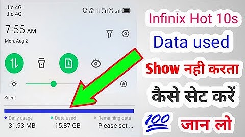 Internet Usage Show In Infinix hot 10s || Data usage ko kaise set kare ?