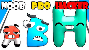 NOOB vs PRO vs HACKER - Alphabet Run ABC Letter Go Part 2