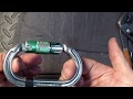 Breaking a dropped carabiner