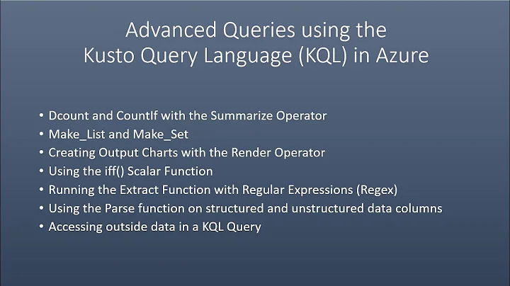 Advanced Queries using the Kusto Query Language (KQL) in Azure