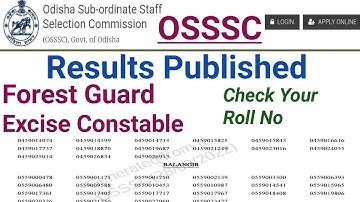 OSSSC Important Notice ! Excise Constable Exam Results Published ! Forest Guard Results ! Odisha Job