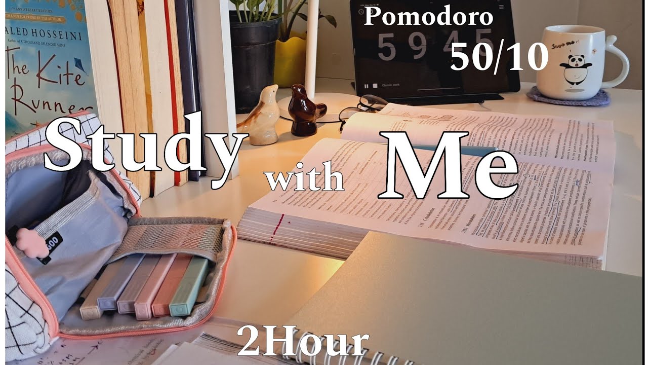 Study With Me | 2 Hour | pomodoro 50/10👩‍💻 ️💗#study #studywithme # ...
