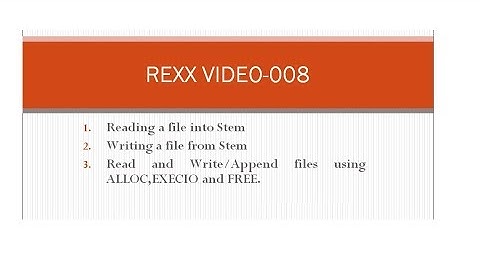 REXX Programming | 08  | File Handling