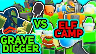 8 ELF CAMPS vs GRAVE DIGGER - Tower Defense Simulator