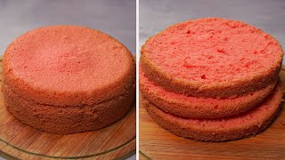 Strawberry Sponge Cake | Soft Spongy Strawberry Cake Recipe | Yummy