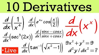 Calc 1 review: 10 derivative problems