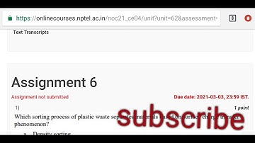 PLASTIC WASTE MANAGEMENT ASSIGNMENT WEEK 6|SWAYAM NPTEL |SWAYAM |NPTEL | 2021
