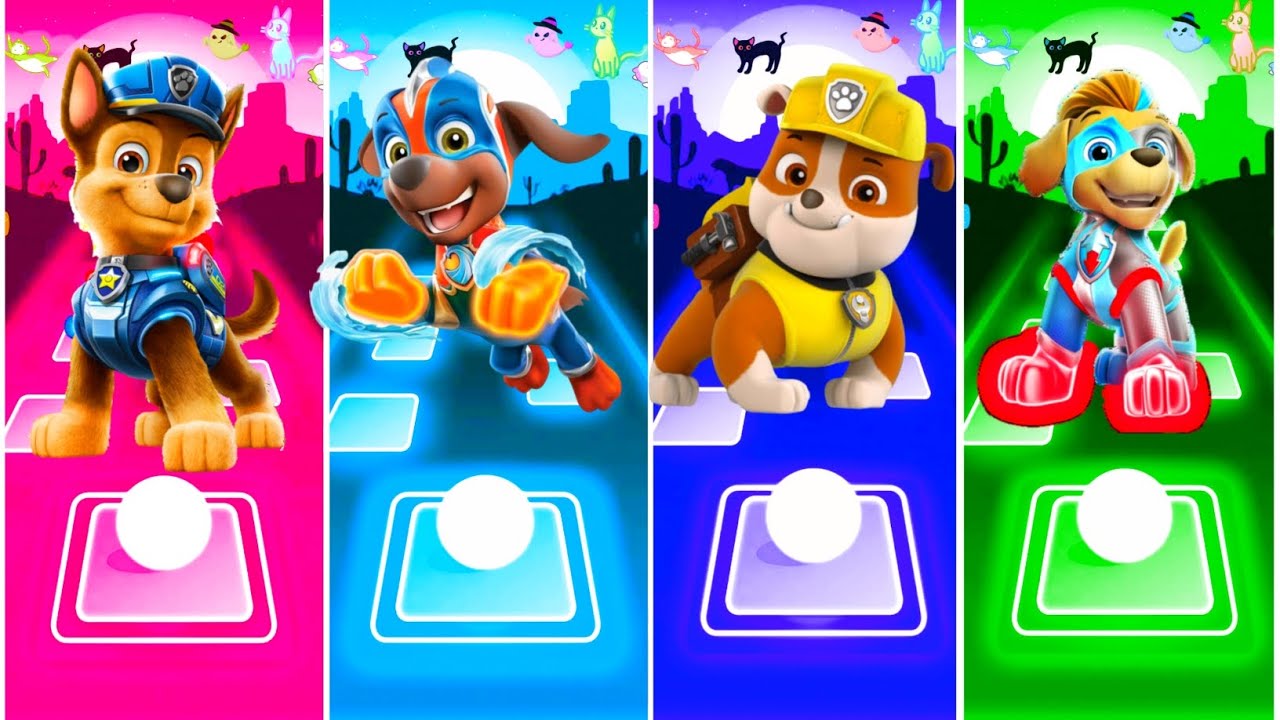 Marshall VS Rubble Paw Patrol VS Ryder Paw Patrol VS Paw Patrol - Tiles Hop EDM Rush