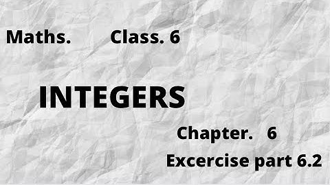 NCERT. :  MATHS :CLASS 6th. CHAPTER 6 :”INTEGER-EXERCISE 6.2”