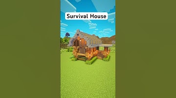 Minecraft Survival House #minecraft #tutorial #building  #starterbuild #shorts #stonestarterhouse