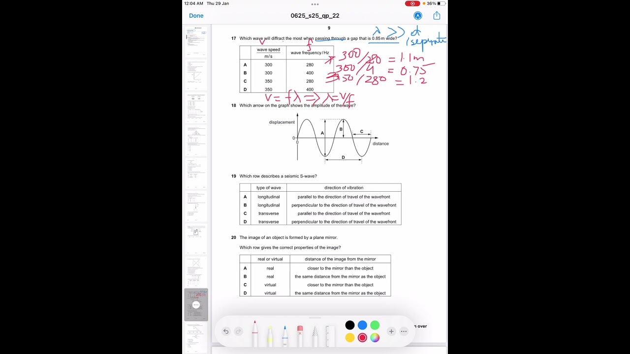 IGCSE Physics Past Paper(extended) 0625/22-May/June2025-CIE-Solution of Question 17-19