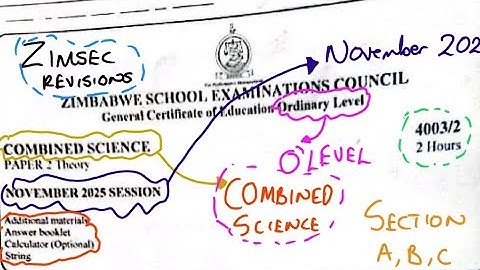 NOVEMBER 2025 COMBINED SCIENCE PAPER 2 SECTION B