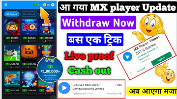 MX player Update and play cash Game | MX player withdraw problem solv | MX player Update Cash now