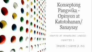 Opinyon at Katotohanan / Sanaysay